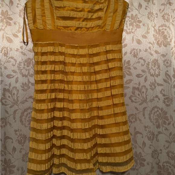 Striped Mustard Yellow Dress - Picture 1 of 2